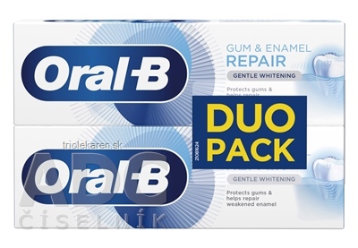 Oral-B GUM & ENAMEL PRO-REPAIR DUO zubná pasta, Gentle Whitening 2x75 ml