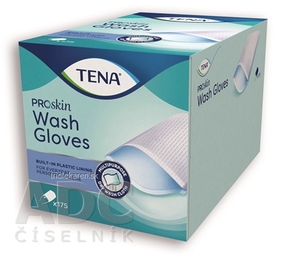 TENA Umývacie rukavice s vnútornou fóliou wash gloves 175 ks