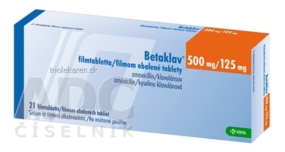 Betaklav 500 mg/125 mg filmom obalené tablety tbl flm (blis.OPA/Al/PVC/Al) 1x21 ks