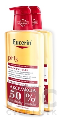 Eucerin pH5 Sprchový olej citlivá veľmi suchá pokožka 2 x 400 ml