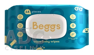 Beggs Vlhčené obrúsky splachovateľné 64 ks