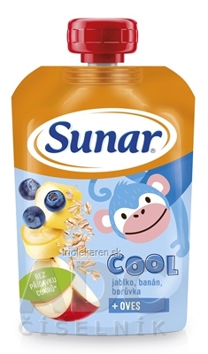 Sunar COOL Jablko, Banán, Čučoriedka + OVOS ovocno-obilný príkrm (od ukonč. 12. mesiaca) 1