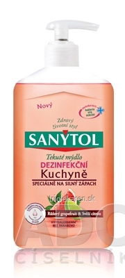 SANYTOL Tekuté mydlo Kuchyňa dezinfekčné, Ružový grepfruit a citrón, 1x250 ml