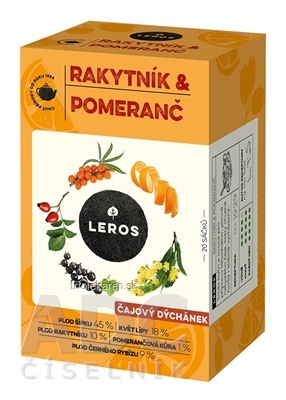 LEROS ČAJOVÁ CHVÍĽKA RAKYTNÍK & POMARANČ bylinný čaj aromatizovaný, nálevové vrecká 20x2 g