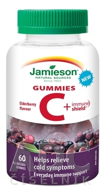 JAMIESON VITAMÍN C + IMMUNE SHIELD GUMMIES pastilky s príchuťou bazy 1x60 ks