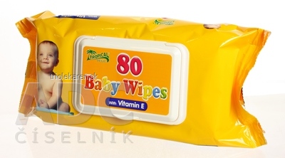 HYGIENICKÉ UTIERKY BABY WIPES S VITAMÍNOM E vlhčené obrúsky 80 ks