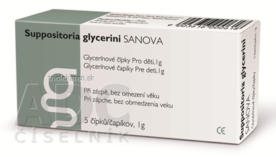 SUPPOSITORIA GLYCERINI SANOVA pre deti 1g glycerínové čapíky 1x5 ks