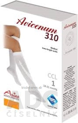 AVICENUM 310 Zdravotné podkolienky veľkosť 36-38, bavlna, biele (inov.2020) 1x1 pár