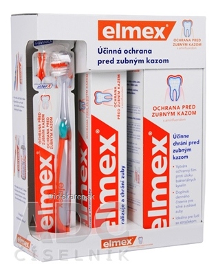 ELMEX CARIES PROTECTION zubná kefka 1 ks + zubná pasta 75 ml + ústna voda 400 ml 1 set