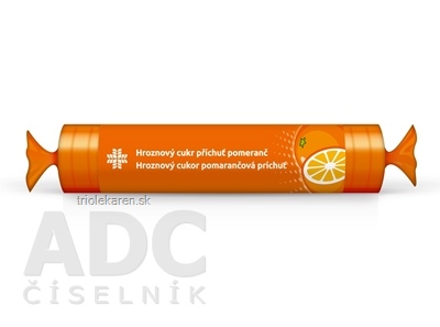 LIVSANE Hroznový cukor s vitamínom C tbl pomarančová príchuť, rolka, 1x44 g