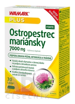 WALMARK Ostropestrec mariánsky 7000 mg FORTE tablety 30 ks