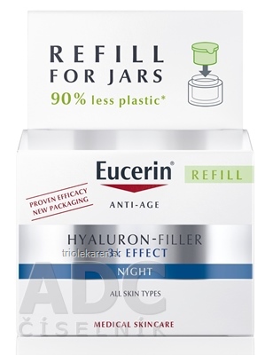 Eucerin HYALURON-FILLER+3xEFFECT Nočný krém REFILL Anti-Age náhradná náplň 50 ml