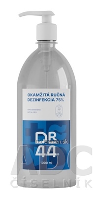 DR.44 OKAMŽITÁ RUČNÁ DEZINFEKCIA antibakteriálny gél (75% etanol) 1x1000 ml