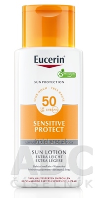Eucerin SUN SENSITIVE PROTECT SPF 50+ telové mlieko na opaľovanie 150 ml