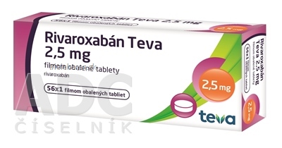 Rivaroxabán Teva 2,5 mg tbl flm (blis.PVC/PVDC/Al-jednotliv.dáv.) 56x1 ks
