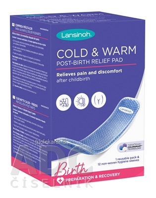 Lansinoh Teplá a chladivá popôrodná vložka (vložka 1 ks + hygienické návleky 12 ks) 1set
