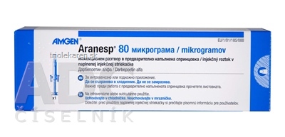 Aranesp Injekčný roztok 80 µg napl.skl.striek.+kryt ihly - blistr.bal. 0,4 ml