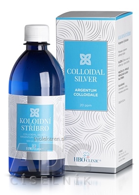 HBO Clinic KOLOIDNÉ STRIEBRO hustota častíc 20 ppm, 1x500 ml