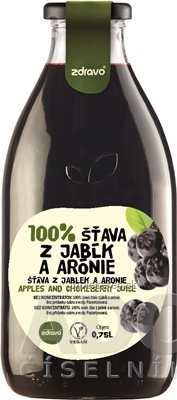 zdravo 100% ŠŤAVA Z JABĹK A ARÓNIE 1x0,75 l
