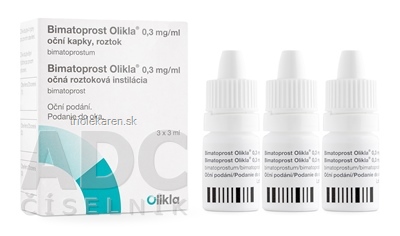 Bimatoprost Olikla 0,3 mg/ml Očná roztoková instilácia 3 x 3 ml