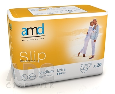 amd Slip Extra Medium inkontinenčné plienky boky 70 - 110 cm savosť 2250 ml 20 ks